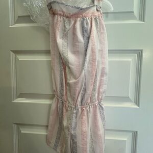 Bella Bliss NWT Striped Pink Blue Green White ROMPER